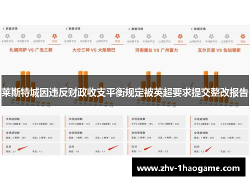 莱斯特城因违反财政收支平衡规定被英超要求提交整改报告
